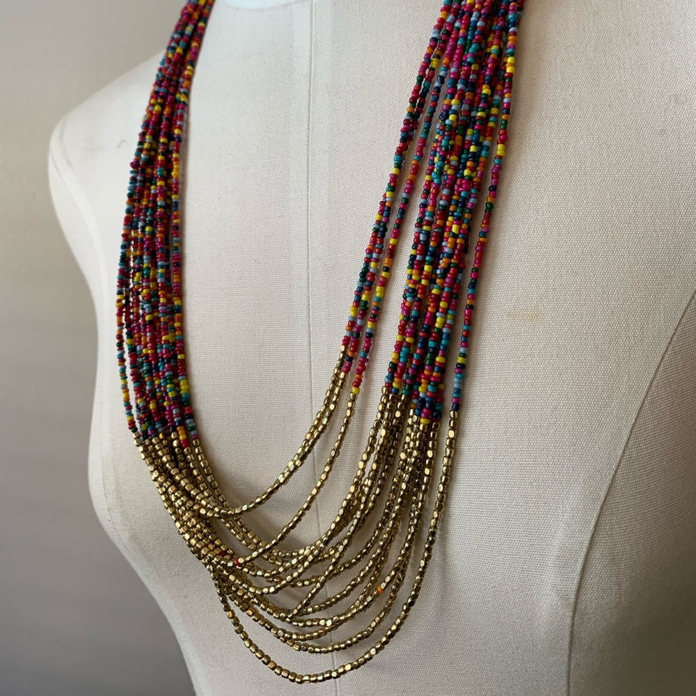 Colorful Bead neckless with golden base